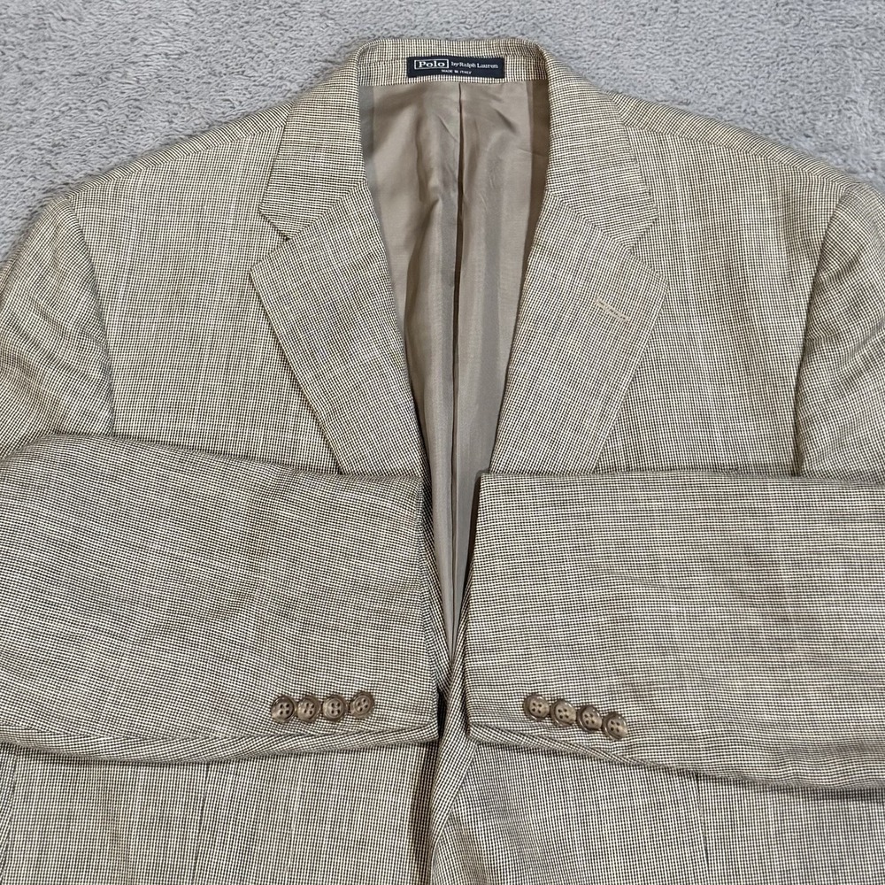 Vintage Polo Ralph Lauren Suit Jacket Men's 46R Cotton Wool Blazer Italy